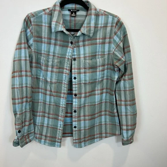 Cotopaxi Mero Flannel Shirt Womens Blue Plaid Organic Cotton Heavyweight Small - Picture 3 of 10